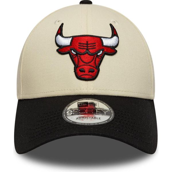 Cappellino New Era Nba 9FORTY Colour Block Chicago Bulls Crema/Nero-image
