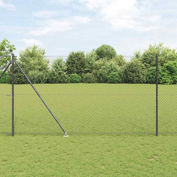 Maison Exclusive - Palo Della Recinzione Grigio 10 X 1,5 M (Maglia 40 X 40 Mm)-image