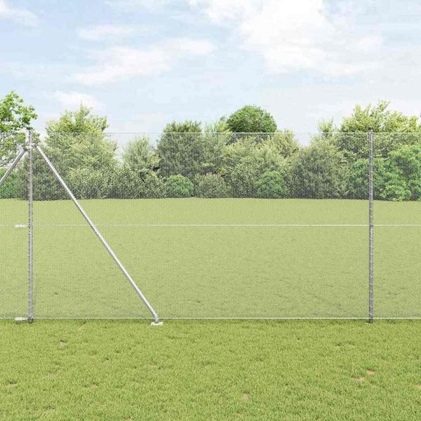 Maison Exclusive - Palo Della Recinzione Argento 10 X 1,5 M (Rete Da 13 Mm)-image