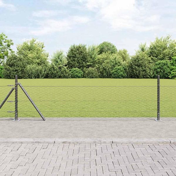 Maison Exclusive - Palo Della Recinzione Grigio 50 X 0,5 M (Rete 36 Mm)-image