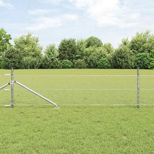 Maison Exclusive - Palo Della Recinzione Argento 25 X 0,8 M (Reticolo Da 25 Mm)-image