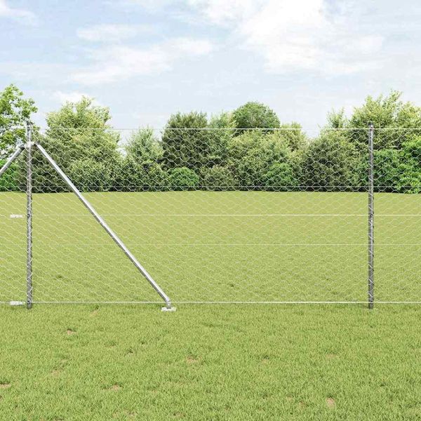 Maison Exclusive - Palo Della Recinzione Argento 50 X 1,2 M (Maglia Da 50 Mm)-image