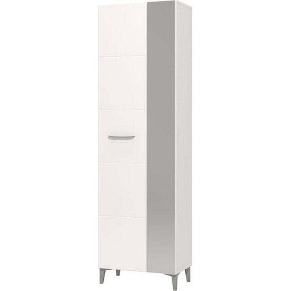 Dmora Guardaroba 2 Ante Lomazzo 58X195H Cm Bianco, Appendiabiti 4 Ripiani-image