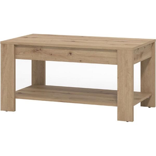 Dmora Tavolino Da Salotto Signa 90X50X46H Cm Marrone Rovere Nodi, Un Vano Forma Rettangolare-image