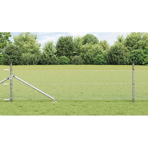 Maison Exclusive - Palo Della Recinzione Argento 25 X 0,4 M (Maglia Da 13 Mm)-image