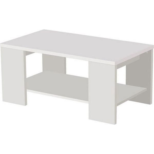 Dmora Tavolino Da Salotto Piraino 91X51X42H Cm Bianco, Un Vano Forma Rettangolare-image