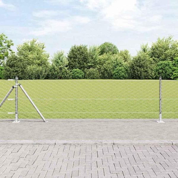Maison Exclusive - Palo Della Recinzione Argento 10 X 0,6 M (Maglia 50 Mm) Acciaio-image