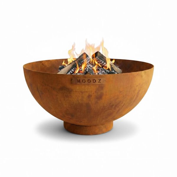 Moodz Braciere Dome – Braciere Di Alta Qualità Da 60 Cm In Acciaio Corten Da 3 Mm – Robusto Braciere Da Giardino Per Esterni – Resistente Alle Intemperie-image