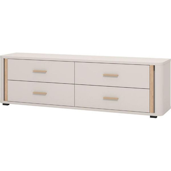 Dmora Mobile Porta Tv Terenzo 177X40X52H Cm Beige, 4 Cassetti Un Ripiano-image