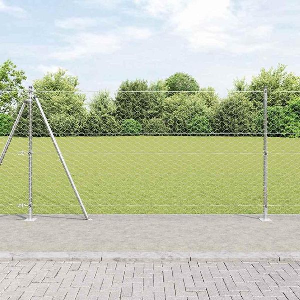Maison Exclusive - Palo Della Recinzione Argento 50 X 1,2 M (Maglia Da 50 Mm)-image