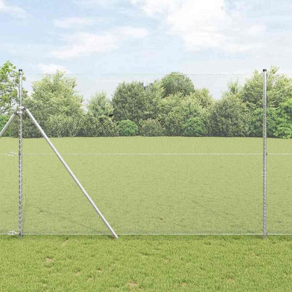 Maison Exclusive - Palo Della Recinzione Argento 50 X 1,5 M (Rete Da 13 Mm)-image