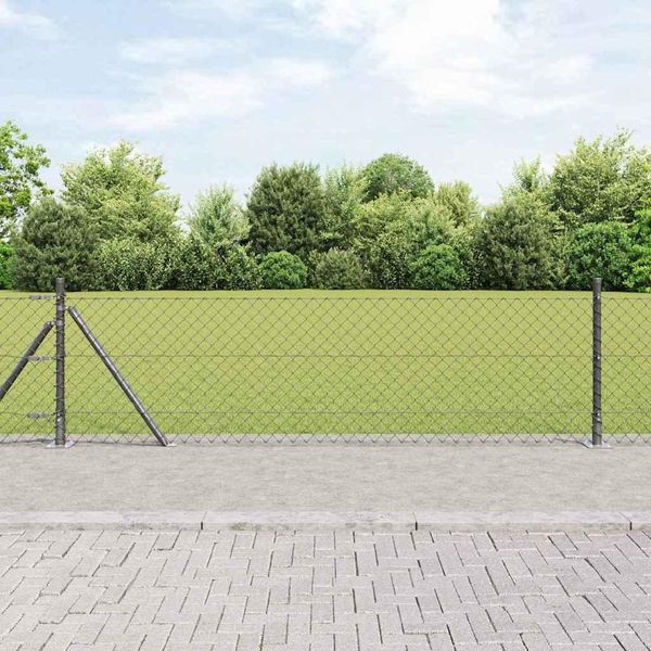 Maison Exclusive - Palo Della Recinzione Grigio 25 X 0,6 M (Rete Di 60 X 60 Mm)-image
