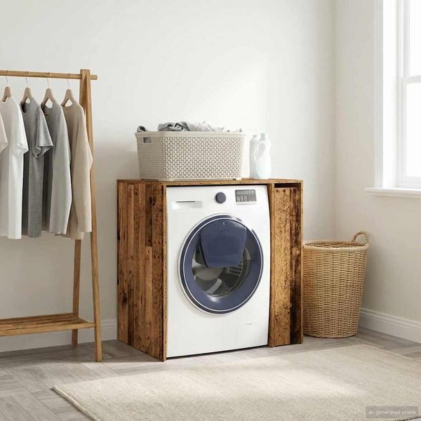 Vidaxl Mobile Lavatrice Legno Riciclato 87 X 60 X 89 Cm Materiale Ligneo-image