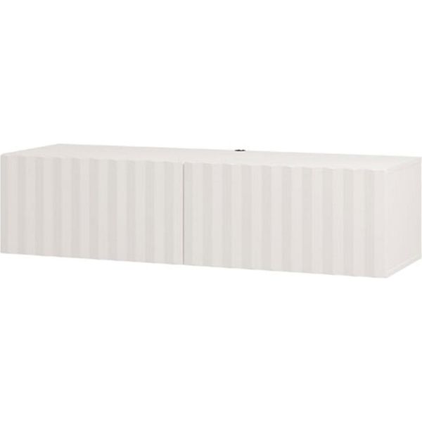 Dmora Mobile Porta Tv Vetto 128X42X32H Cm Bianco Crema, Un Ripiano 2 Ante-image