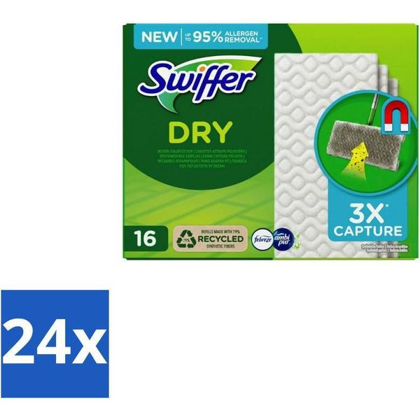 Swiffer – Panni Per Pavimenti – Ricariche Asciutte – 16 Panni - Confezione Risparmio - 24 Pezzi-image