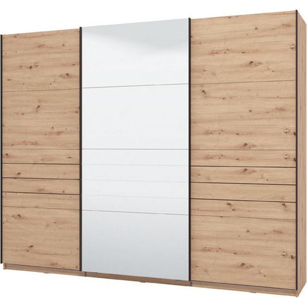 Dmora Guardaroba Grande Tures 267X217H Cm Marrone Rovere Nodi, Appendiabiti 2 Ripiani-image