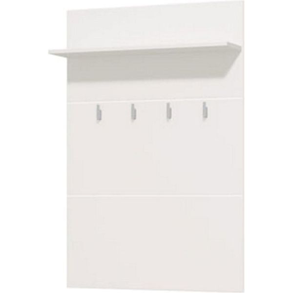 Dmora Mobile Da Ingresso Valdemone 76X20X114H Cm Bianco, Un Ripiano Appendiabiti-image