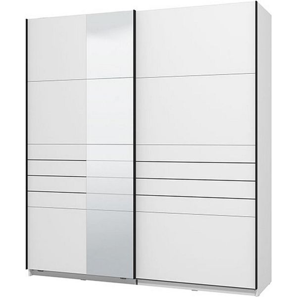 Dmora Guardaroba Grande Siri 195X218H Cm Bianco Opaco, Appendiabiti 2 Ripiani-image