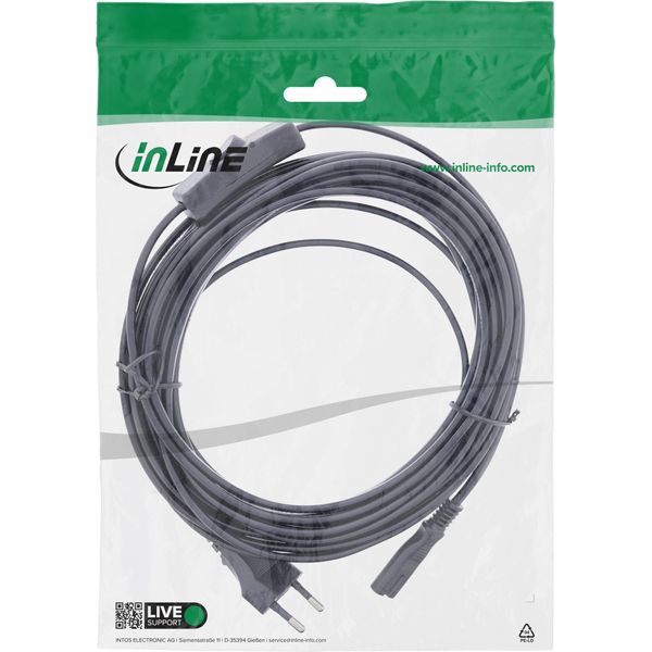 Inline® Cavo Alimentazione Euro Con Interruttore, Cee 7/16 A IEC-C7, Nero, 3M-image