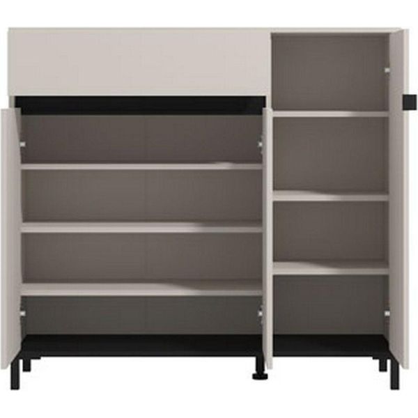 Dmora Scarpiera Orotelli 119X40X110H Cm Beige, Un Cassetto 6 Ripiani-image