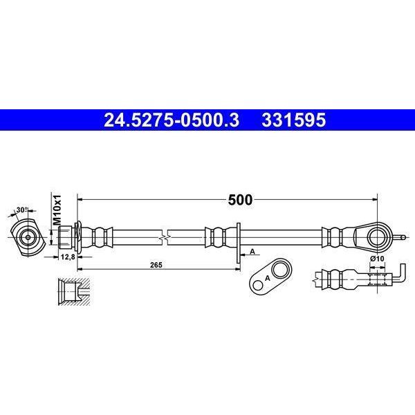 Ate 24.5275-0500.3 Tubo Freno Oe 90947W2060 Compatibile Con Aygo-image