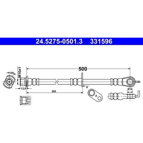 Ate 24.5275-0501.3 Tubo Freno Oe 90947W2061 Compatibile Con Aygo-image