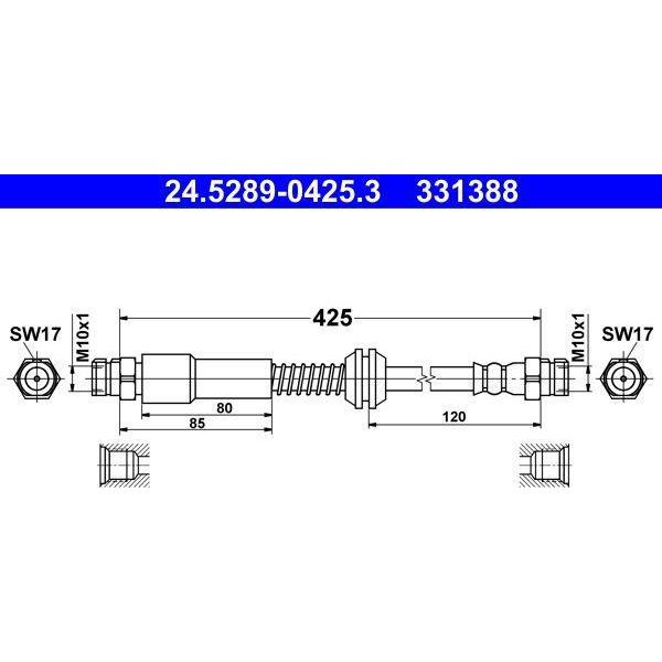 Ate 24.5289-0425.3 Tubo Flessibile Freno Oe 2K3611775K Compatibile Con Caddy-image