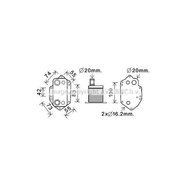 Ava BW3554 Radiatore Olio Motore Oe 11427788462 Compatibile Con Serie 3 E46, Serie 3 E90, Serie 3 E93, Serie 3 E92, Serie 3 E91, Serie 5 E60, Serie 5 E61, Serie 6 E63, Serie 6 E64, Serie 7 E65, X3, X5, X6-image