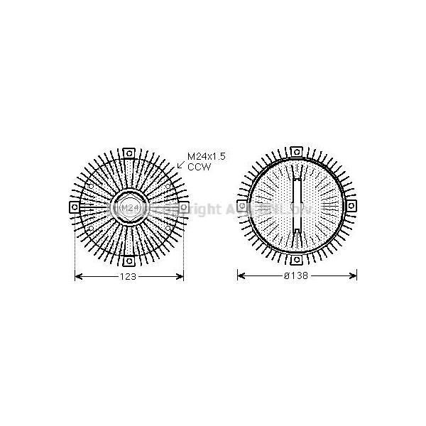 Ava BWC322 Giunto, Ventola Radiatore Oe 11521271416 Compatibile Con Serie 3 E36, Serie 3 E30, Serie 5 E34, Serie 5 E39, Serie Z3 E36-image