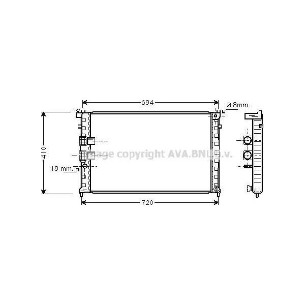 Ava PEA2231 Radiatore Motore Oe 133060 Compatibile Con 406-image
