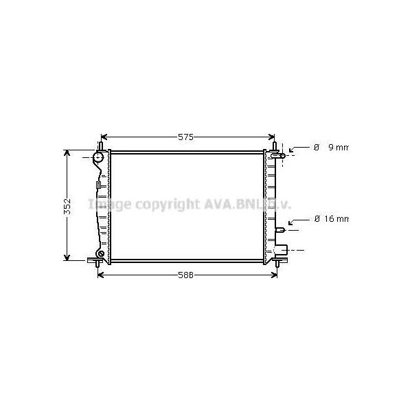 Ava FD2219 Radiatore Motore Oe 1001859 Compatibile Con Courier, Fiesta, Puma-image