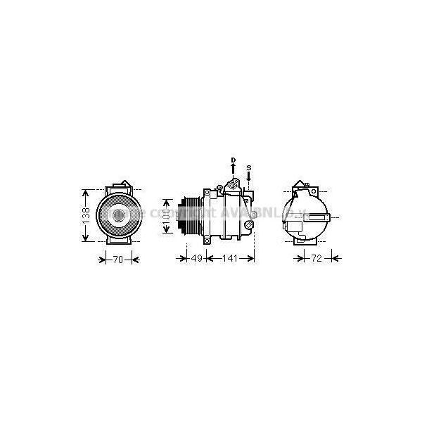 Ava MSAK560 Compressore Climatizzatore Oe 0002305111 Compatibile Con Classe C, Classe Clc, Clk, Cls, Classe E, Classe Gl, Classe M, Classe R, Classe S, Sl, Slk, Sprinter, Classe V, Viano, Vito-image