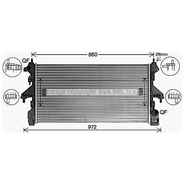 Ava CN2322 Radiatore Motore Oe 1613996180 Compatibile Con Jumper, Boxer-image