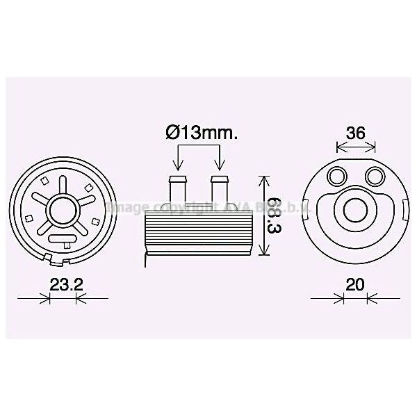 Ava DN3443 Radiatore Olio Motore Oe 213055M301 Compatibile Con Almera, Navara, NP300, Pick-Up, Primera, X-Trail-image