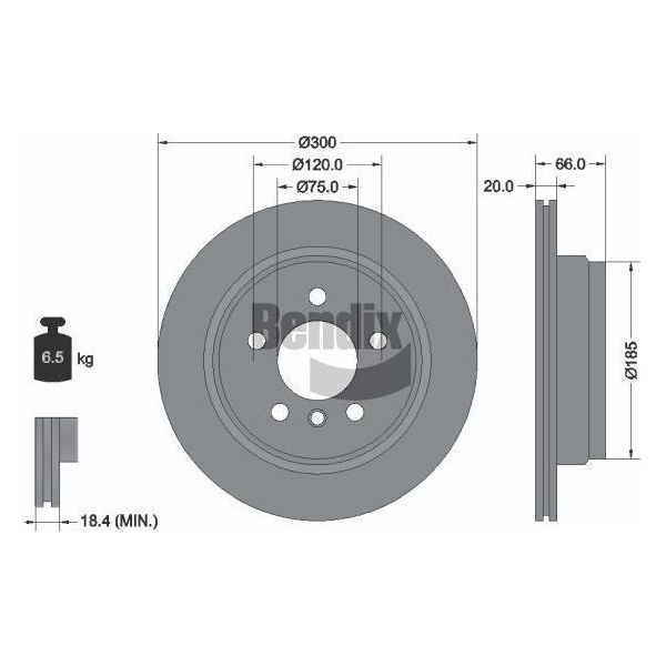 Bendix Braking BDS1205 Disco Freno Oe 34216792229 Compatibile Con Serie 3 F30, Serie 3 F34, Serie 3 F31, Serie 4 F33, Serie 4 F32, Serie 4 F36-image
