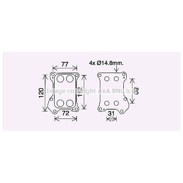 Ava OL3688 MotoröLküHler Oe 55183548 Kompatibel Mit Mito, Doblo, Grande Punto, Idea, Linea, Punto, Strada, Musa, Ypsilon, Astra H, Astra (A04), Corsa D-image