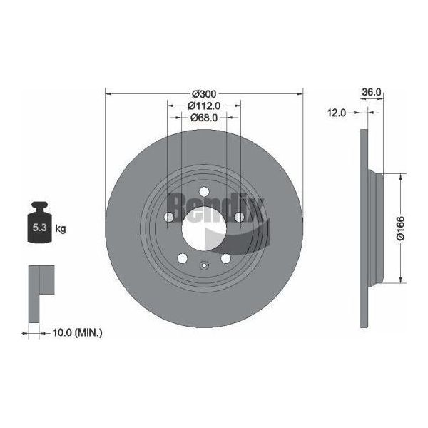 Bendix Braking BDS1440 Disco Freno Oe 80A615601 Compatibile Con A4 8W, A5 F5, A6 4A, A7 4K, Q5-image