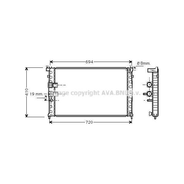 Ava PEA2232 Radiatore Motore Oe 133061 Compatibile Con 406-image