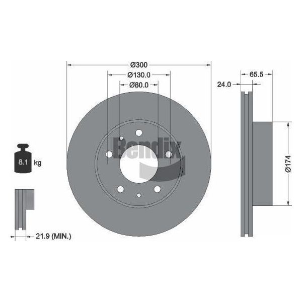 Bendix Braking BDS1092 Disco Freno Oe 1606400780 Compatibile Con Jumper, Ducato, Boxer-image