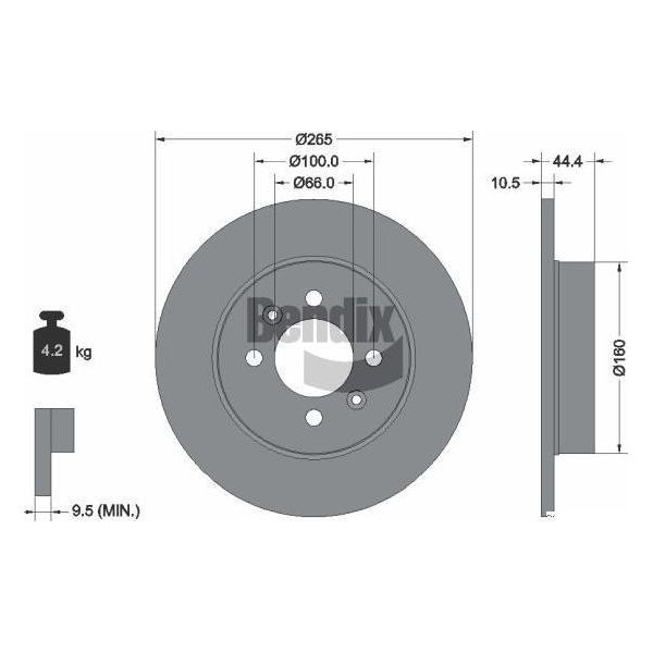 Bendix Braking BDS2071 Disco Freno Oe 7700800002 Compatibile Con Laguna, Safrane-image