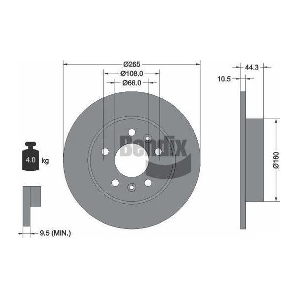 Bendix Braking BDS2077 Disco Freno Oe 7700800003 Compatibile Con Laguna, Safrane-image