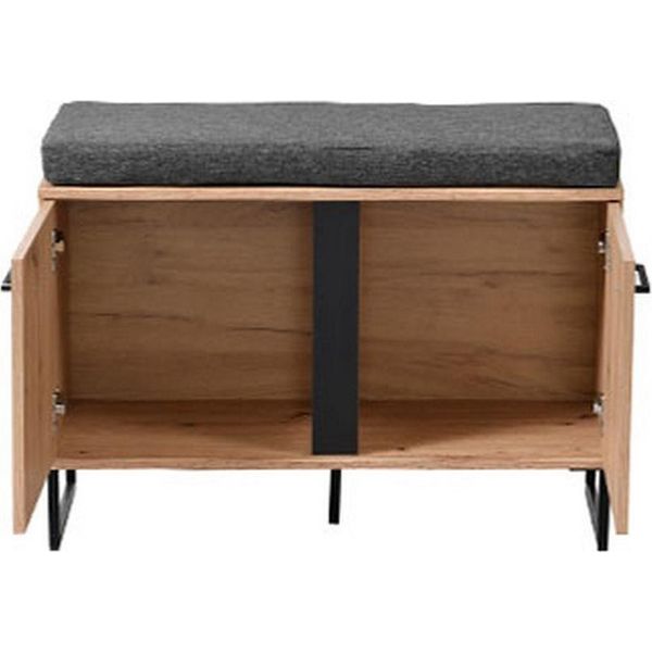 Dmora Mobile Da Ingresso Roascio 85X35X60H Cm Marrone Rovere Nodi, Un Ripiano 2 Ante-image