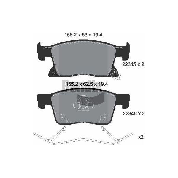 Bendix Braking BPD1403 Set Di Pastiglie Freno, Freno A Disco Oe 13478301 Compatibile Con Astra K-image