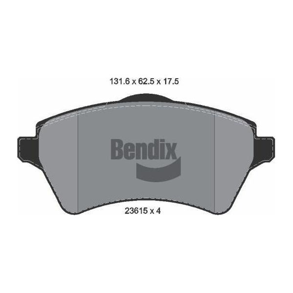 Bendix Braking BPD1332 Set Di Pastiglie Freno, Freno A Disco Oe LR021899 Compatibile Con Freelander-image