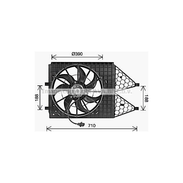 Ava VN7545 Ventola Radiatore Oe 6Q0959455AD Compatibile Con Cordoba, Ibiza, Toledo, Fabia, Rapid, Roomster, Fox, Polo 9N, Polo 6R-image