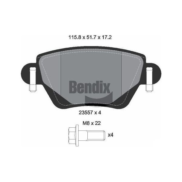 Bendix Braking BPD1371 Set Di Pastiglie Freno, Freno A Disco Oe 1121892 Compatibile Con Mondeo, X-Type-image