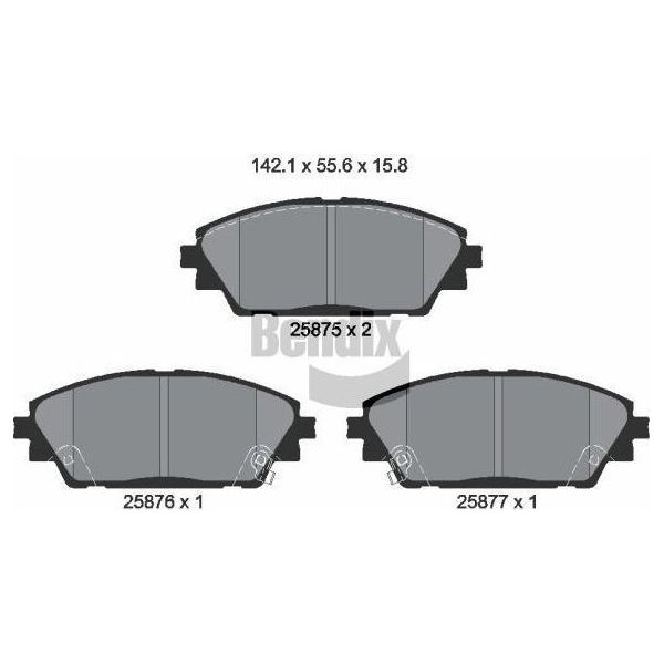 Bendix Braking BPD1477 Set Di Pastiglie Freno, Freno A Disco Oe B4Y03328ZA Compatibile Con 3, CX-3, CX-30-image