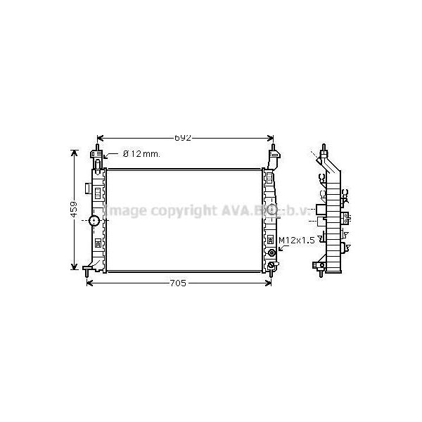 Ava OLA2582 Radiatore Motore Oe 13303639 Compatibile Con Meriva-image