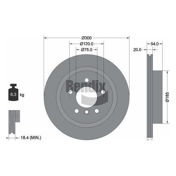 Bendix Braking BDS1959HC Disco Freno Oe 34216782605 Compatibile Con Z4 E89-image