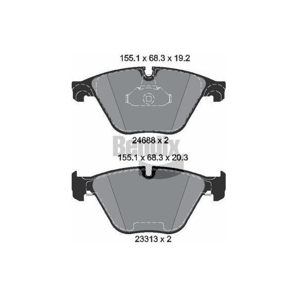 Bendix Braking BPD1366 Set Di Pastiglie Freno, Freno A Disco Oe 2449266 Compatibile Con Serie 5 F10, Serie 5 F11, Serie 6 F12, Serie 6 F13, Serie 6 F06-image